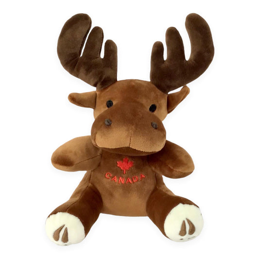 Canada Moose 8” Valved Toy | Soft Stuffed Animal with Canada Red Maple Leaf Design | Light-Weighted Stuffed Animals