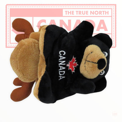 Canada Moose and Bear Stuffed Animal - 2 in 1 Plush Toy with Canadian Flag