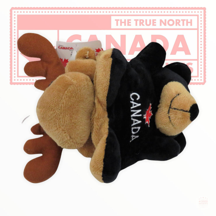 Canada Moose and Bear Stuffed Animal - 2 in 1 Plush Toy with Canadian Flag