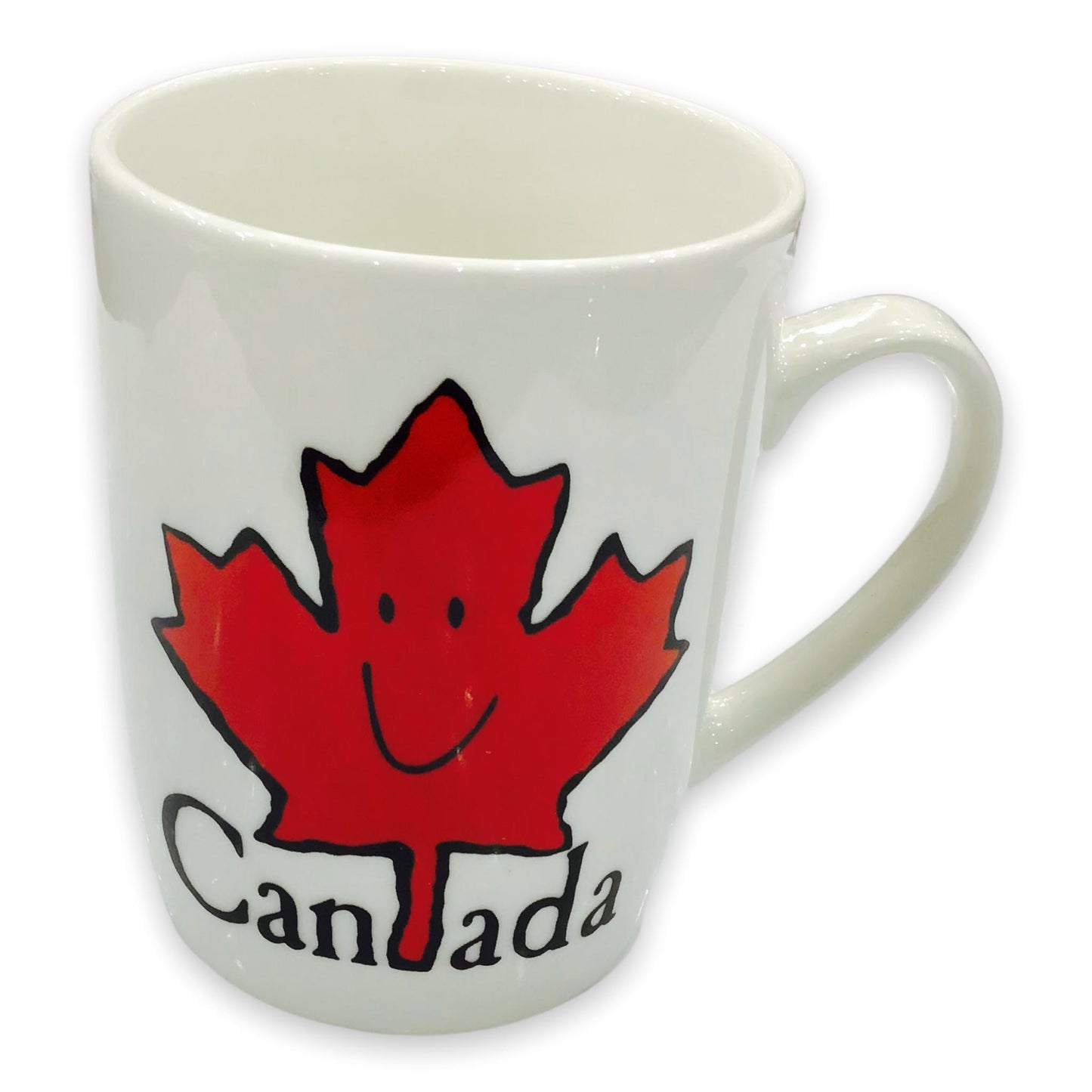 Tasse du Canada – Feuille d'érable rouge avec sourire, tasse à café en céramique, 13 oz pour le thé ou les boissons au chocolat chaud