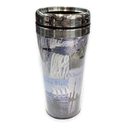 Canada Multi-City Print Travel Coffee Mug for Women Men Thermal Insulated Tumbler Cup with Wrap and Black Lid 14 OZ