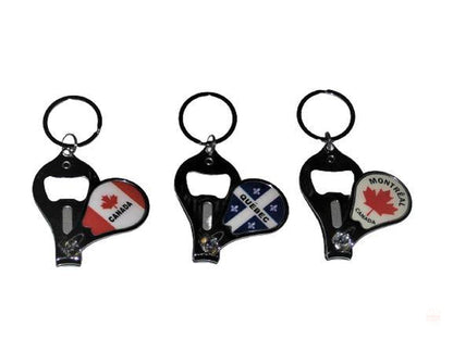 Canada Quebec Montreal Nail Clipper Bottle Opener Keychains 3pcs