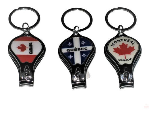 Canada Quebec Montreal Nail Clipper Bottle Opener Keychains 3pcs