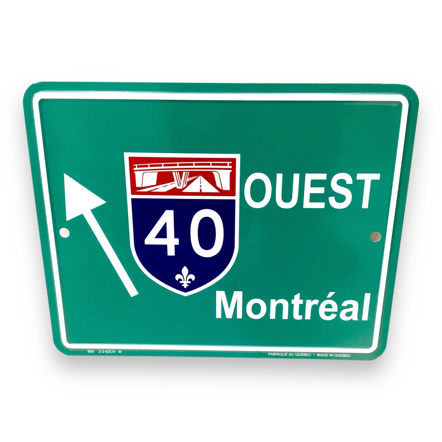 Canada Québec Route 40 Ouest Montréal Highway Marker Road Sign 9 x 7 Plaque de collection souvenir