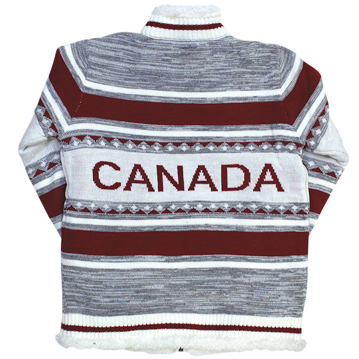 Canada Sock Pattern Unisex Knitted Zipper Sweater