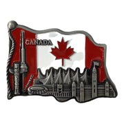 Canada Vintage Scene 3D with Canada Waving Flag on Background Fridge Magnet