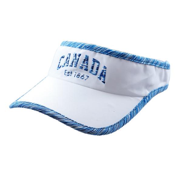 Visière Canada BLANCHE avec accents bleu chiné 