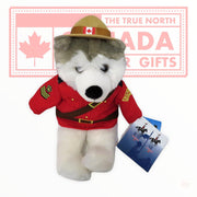 Canadian Mountie White Wolf RCMP Cute Souvenir Plush Stuffed Animal 8" Toy