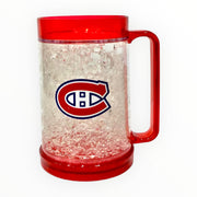 Canadien Montreal Double Wall Gel Freezer Mug with Color Infused Handle, 16 oz, Red
