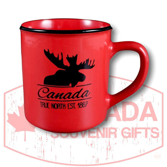 Tasse à café - Tasse à thé rouge Canada Moose - Le vrai Nord EST. Tasse souvenir en céramique de 1867