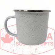 Coffee Mug – Canada Retro Blue or White Tin  “Montreal Canada Circle Themed” Tea Cup