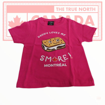 Daddy Loves Me Smore Montreal Kids T-Shirt 2-6 Years Old Girls Watermelon Color Casual Top Designed in Canada