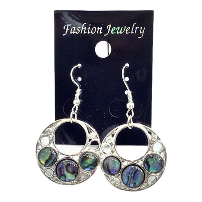 Earrings Abalone Circle - Canadian Souvenir Gift