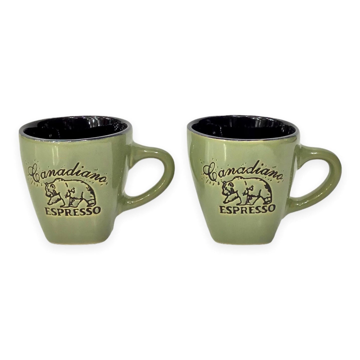 Espresso Mugs Set - Canadiano Bear Engraved 2 Espresso Cup w/ Box