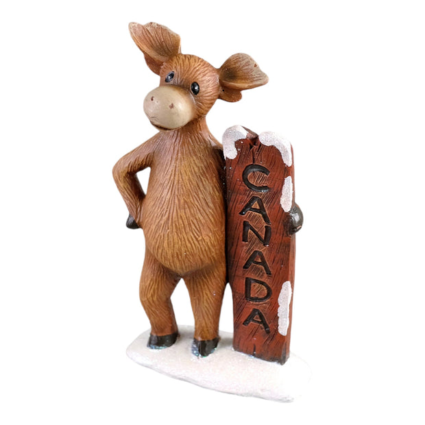 Figurine Moose Standing Canada Sign Figure
