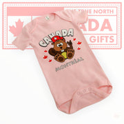Funny Animal Baby Onesie - So Dam Cute Pink Baby Onesie, Canada Beaver Bodysuit Size 3-Months to 18-Months