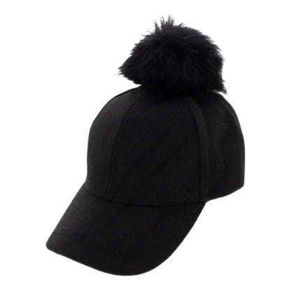 Toddler Girl Pompom Baseball Cap