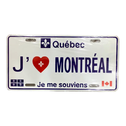 J’❤️Montréal Customized Quebec Car Plate Size Novelty Souvenir Gift Plate