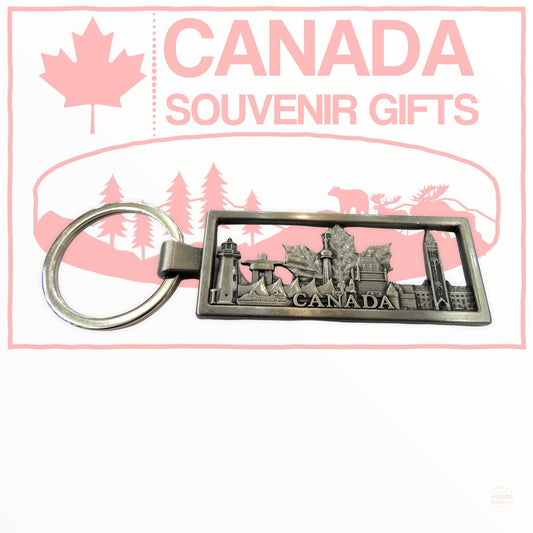 Porte-clés 3D - Porte-clés vintage canadien - Porte-clés Feuille d'érable - Argent ou Bronze