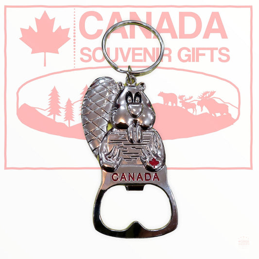 Keychain - Canada Beaver Bottle Opener