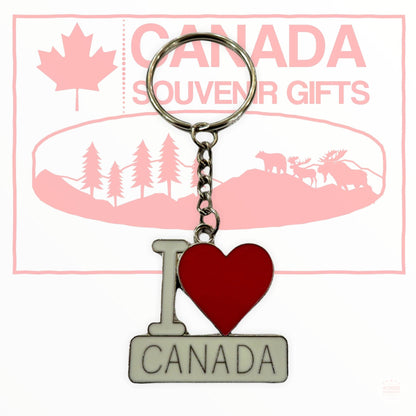 Keychain I Love Canada, In Heart Shape