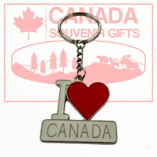 Keychain I Love Canada, In Heart Shape