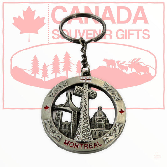Porte-clés - Porte-clés vintage de Montréal - Porte-clés en métal en forme de cercle