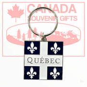Keychain - Quebec Flag Key Holder Metal Diecast - Souvenir Quebec