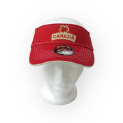 Ladies Red Visor Hat Canada Maple Leaf Cap