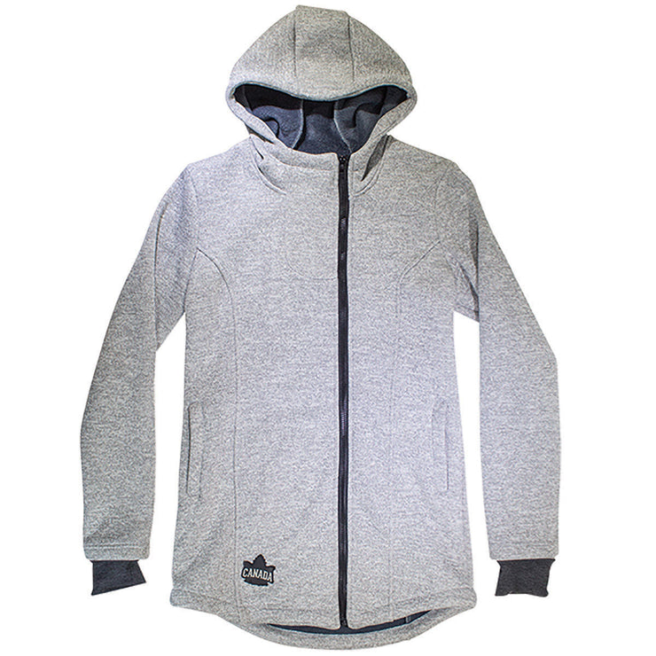Ladies Fitted Woven Hooded Jacket - Canada Maple Leaf Patch Logo