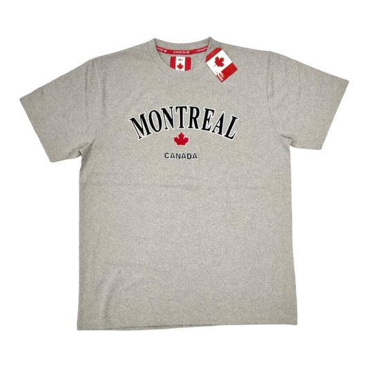 T-shirt unisexe adulte broderie Montréal gris clair