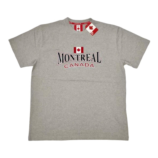 T-shirt unisexe adulte broderie Montréal gris clair