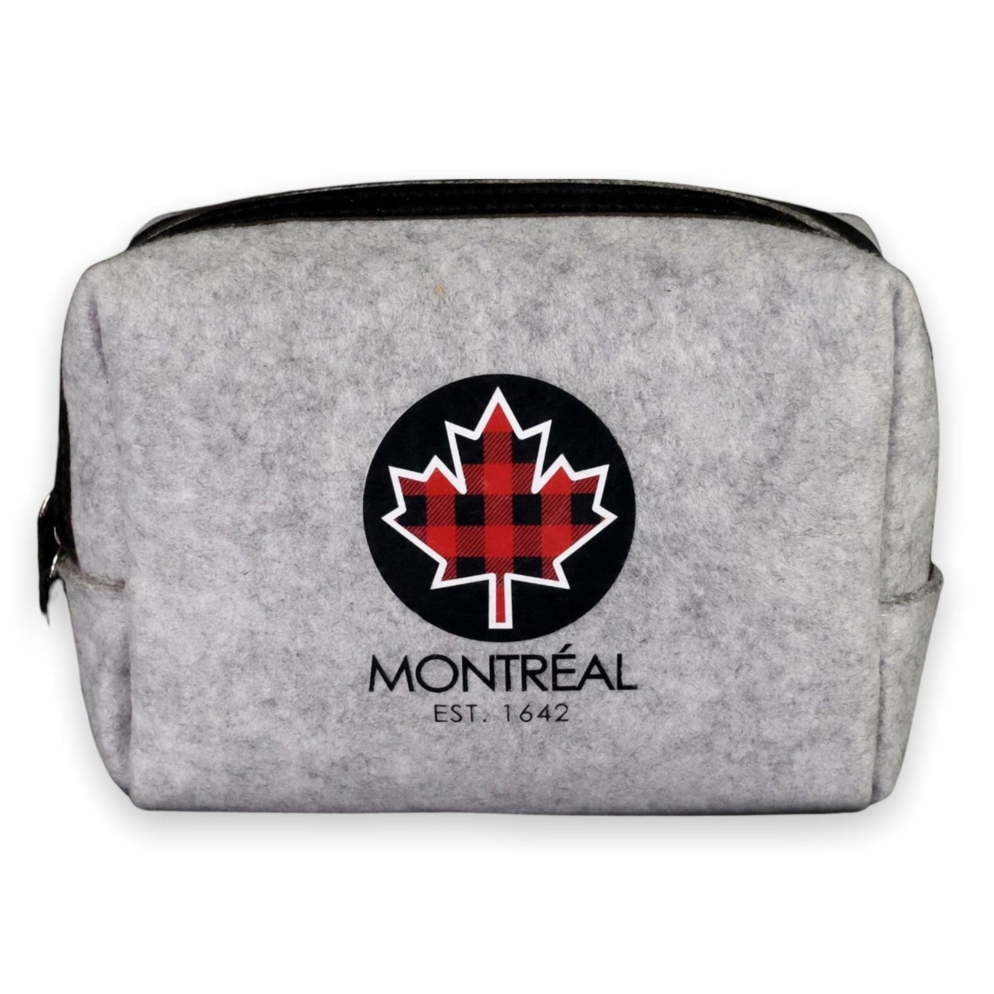 Montreal Gray Felt Trvel Pouch 6x4x3