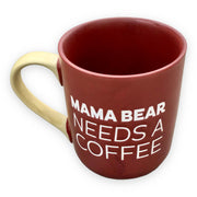 Mama Bear Coffee Mug, 18oz – Ceramic Coffee Mug with Mama Bear Needs A Coffee Quote – This Mug for Dad Makes a Great Gift – Features Cute Bear Shape Tea Cup