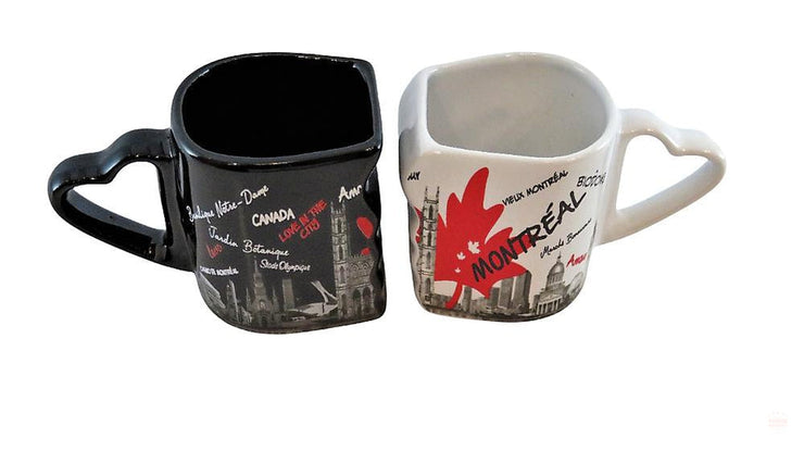 Montrea Love in The City Espresso Mug Set (2) Double Cup (6oz Each) Canada True North Hot Drink Holder