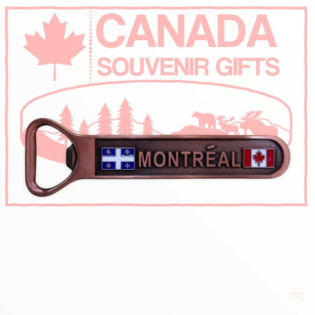 Montreal Bronze Tone Metal Magnet Bottle Opener