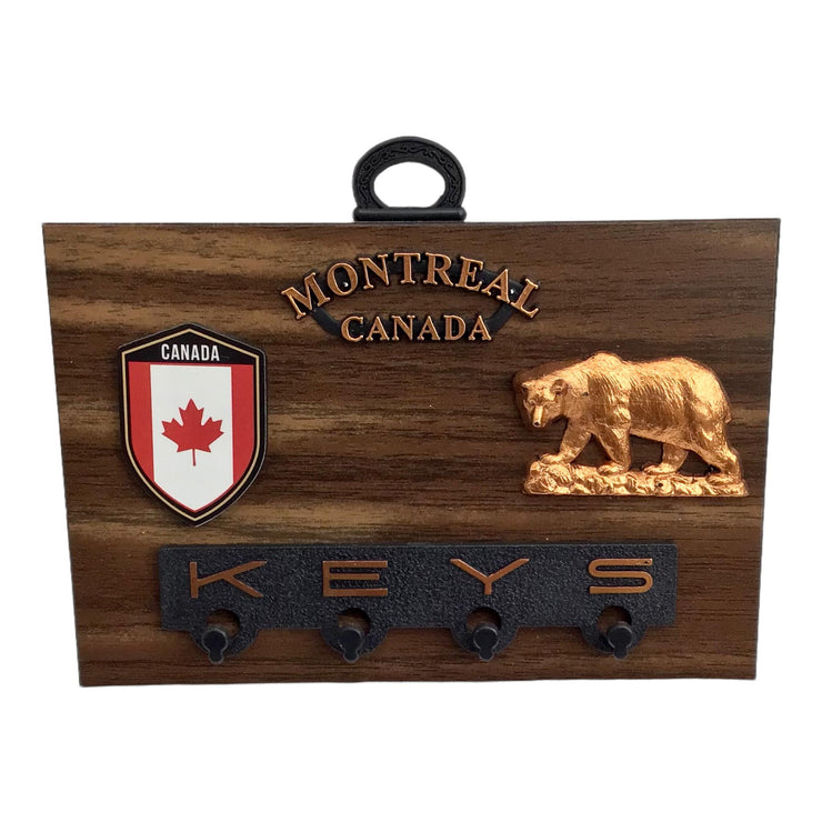 Montreal Canada Wooden Souvenir Wall Plaque 6” x 4” Canada Bear