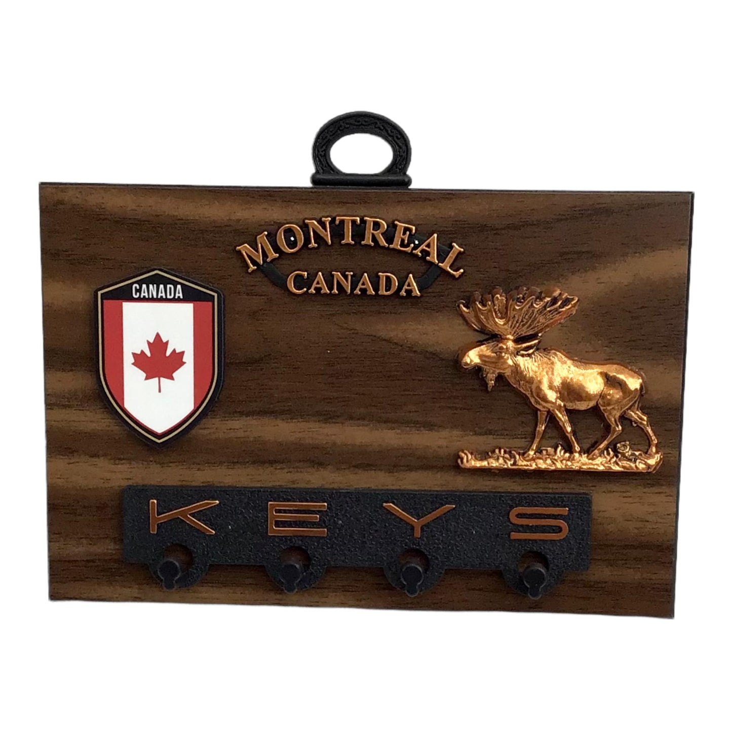 Montreal Canada Wooden Souvenir Wall Plaque 6” x 4” Canada Moose