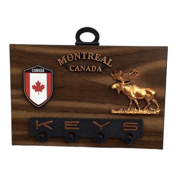 Montreal Canada Wooden Souvenir Wall Plaque 6” x 4” Canada Moose