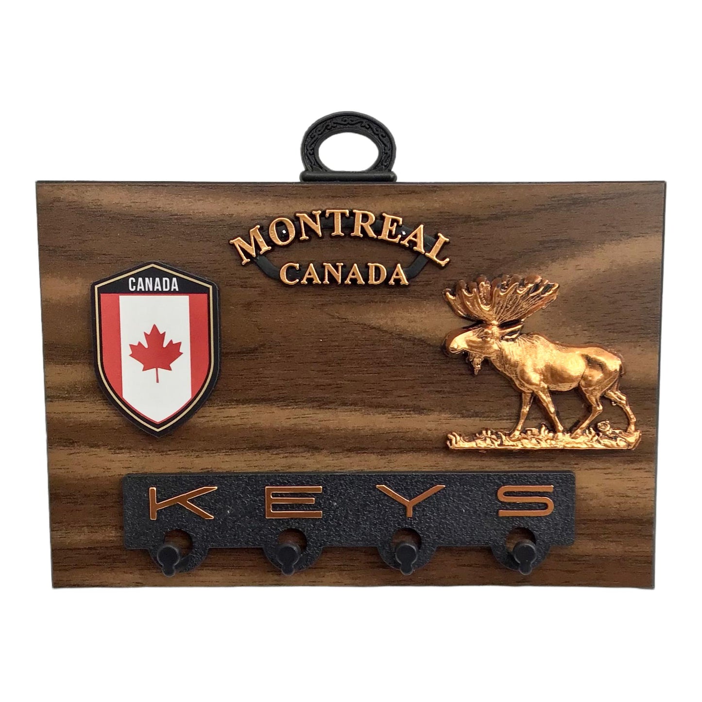 Montreal Canada Wooden Souvenir Wall Plaque 6” x 4” Canada Moose