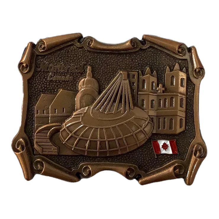 Montréal Canada embossed vintage metal magnet