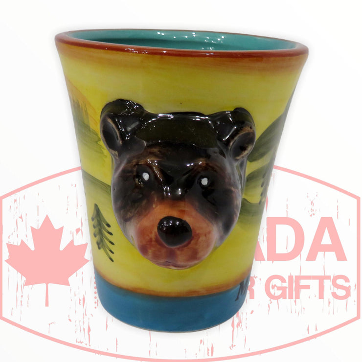 Montreal Ceramic 3D Unique Bear Mug - Painted Pattern Design Coffee Cup