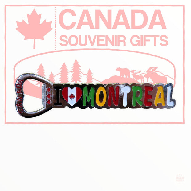 Montreal Multi-Color Themed Magnetic Metal Bottle Opener