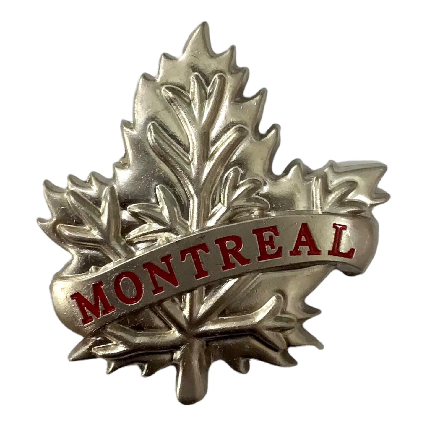 Montreal Pewter Maple Leaf Chrome Fridge Magnet