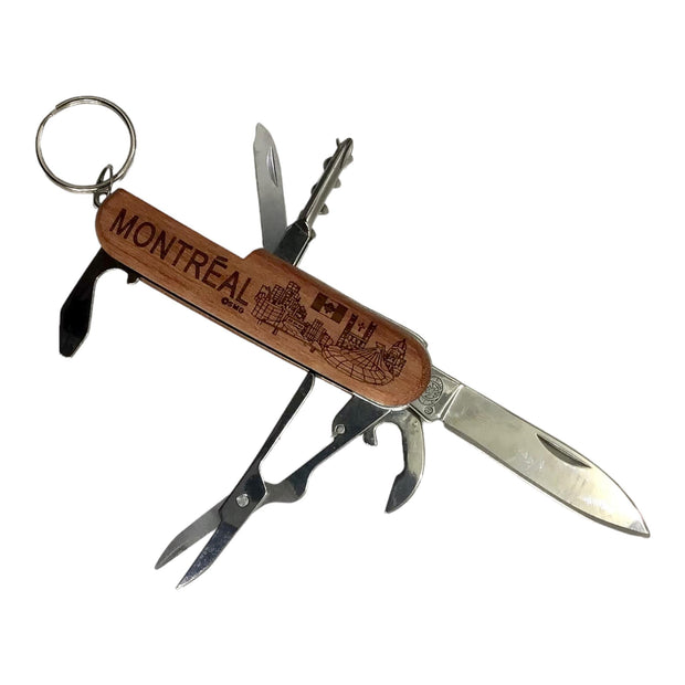 Montreal Scenic Engraving Pocket Multitool with Safety Locking Handy Gifts