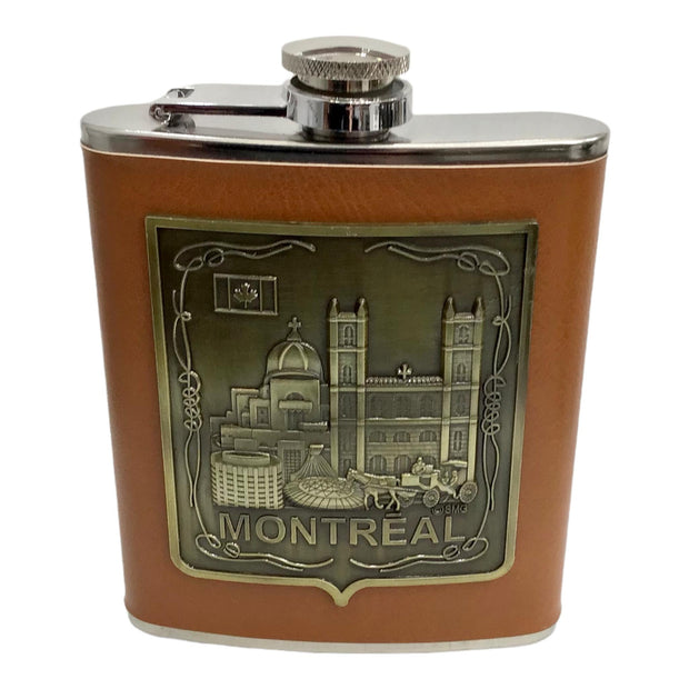 Montreal Vintage Hip Flask for Liquor 7 Oz with Funnel