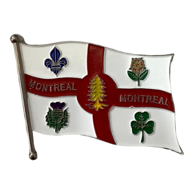 Montreal flag waving fridge magnet