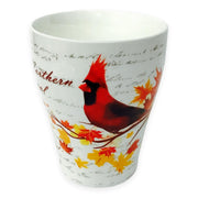 Mug - Canadian Northern Cardinal on Maple Leaf Tree - China Bone Cup w/ Matching Box