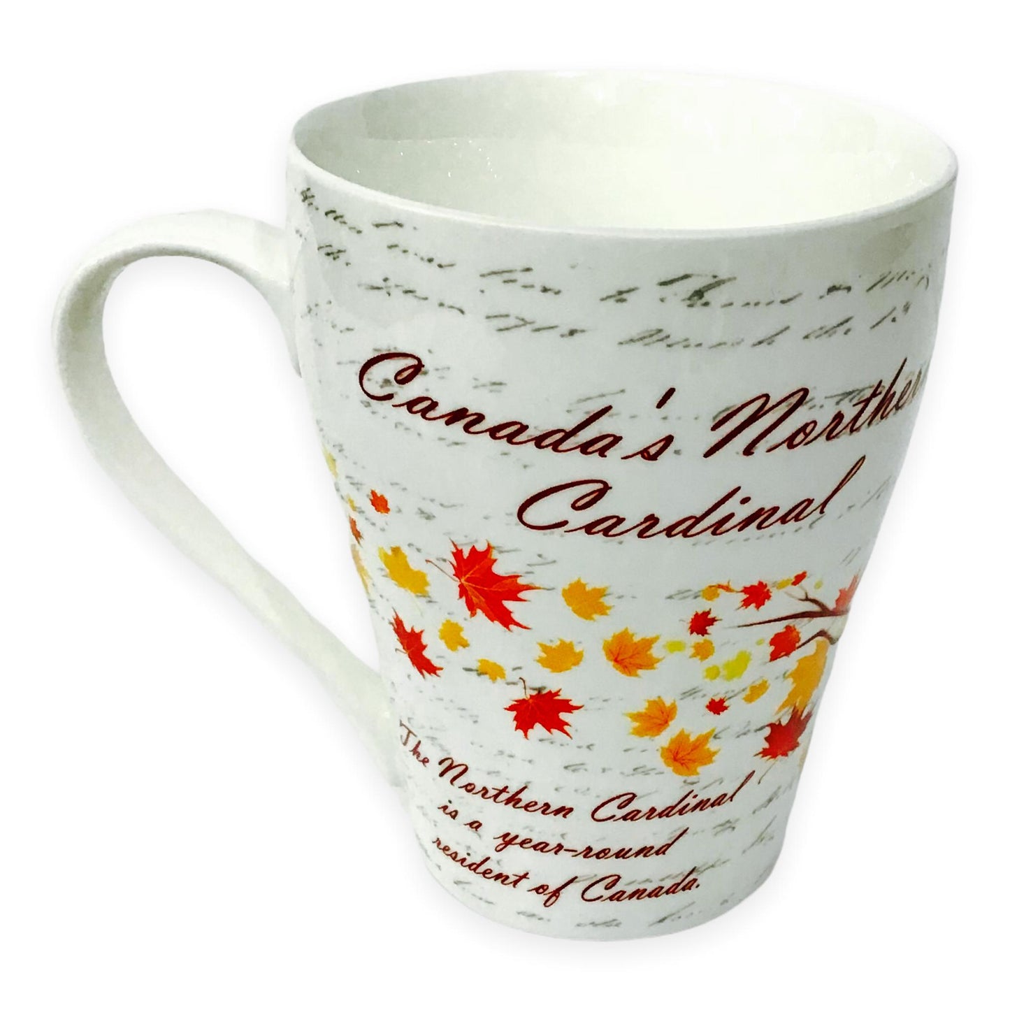 Mug - Canadian Northern Cardinal on Maple Leaf Tree