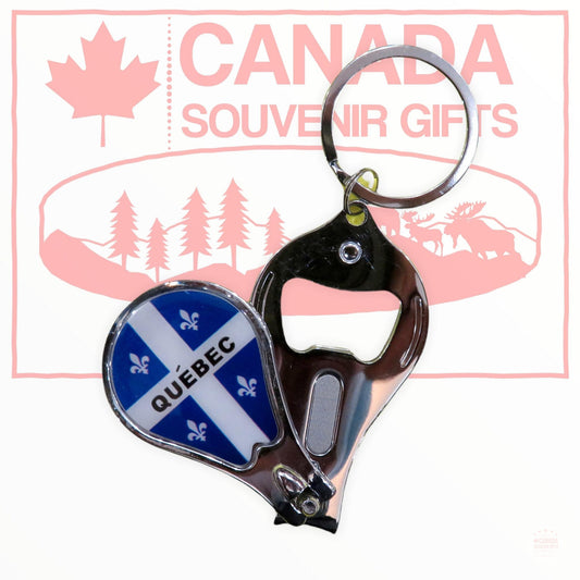 Quebec Flag Themed Bottle Opener Key Holder